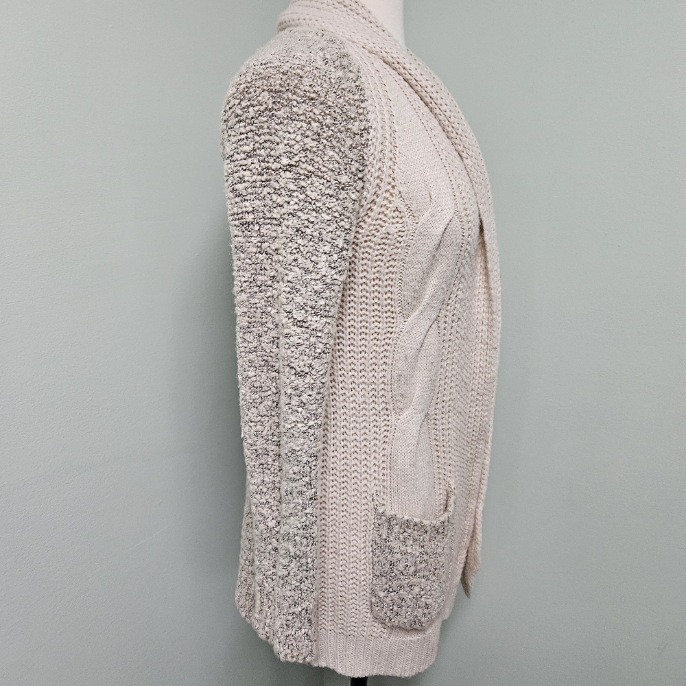 Candie's Cardigan Cream Neutral Sweater Minimalist Pockets XS - Picture 5 of 12